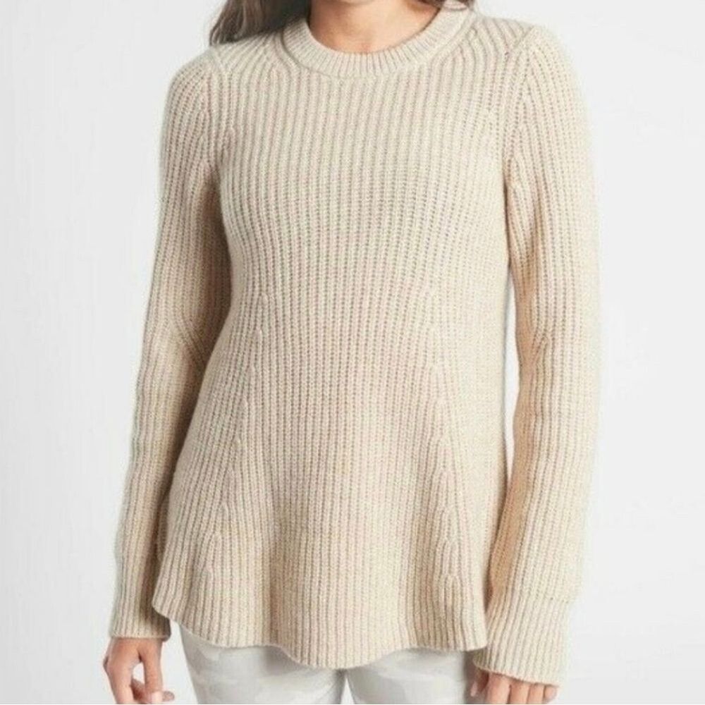 Athleta Sierra Crew Cream Sweater Size xSmall